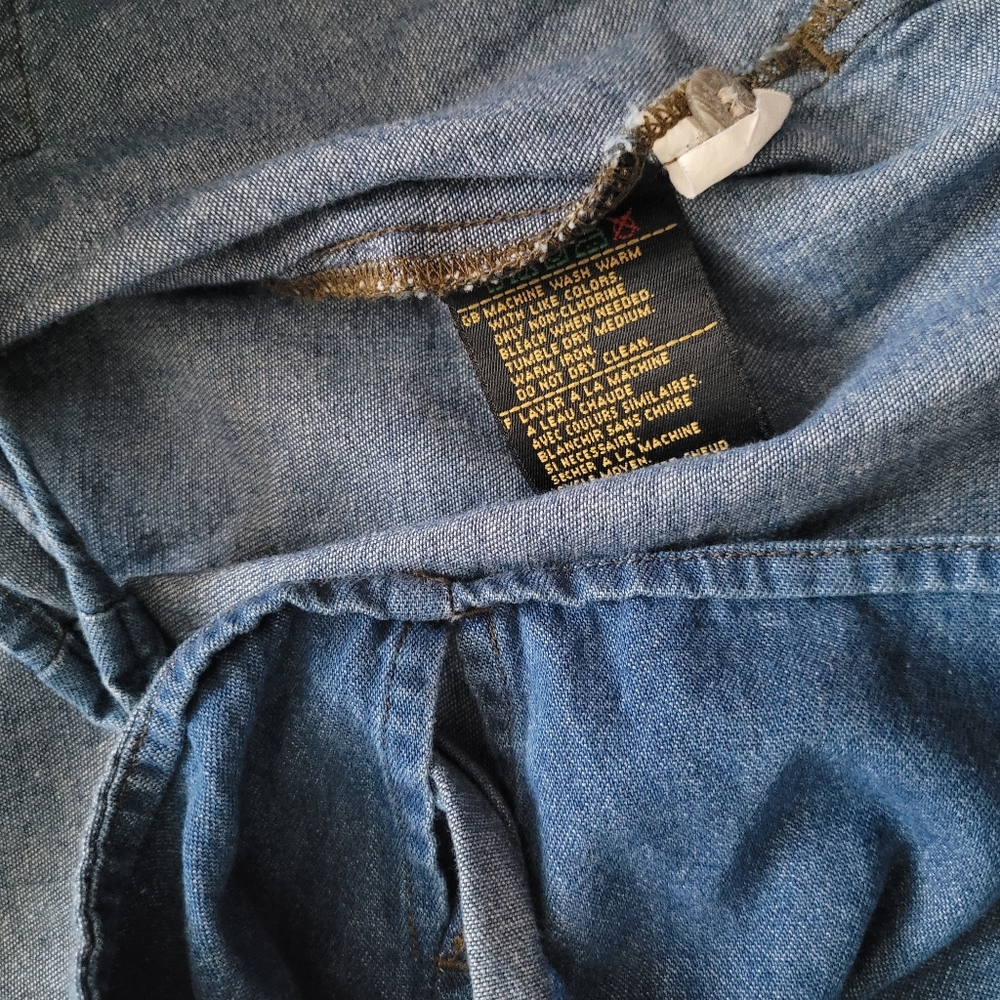 Harley Davidson Womens Denim Wrap Tie Belt Top 100% Cotton S Motorcycle Street - Picture 12 of 13